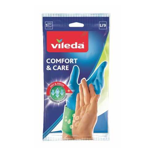 Перчатки для уборки Vileda Comfort & Care с кремом для чувствительной кожи рук размер L в Самура