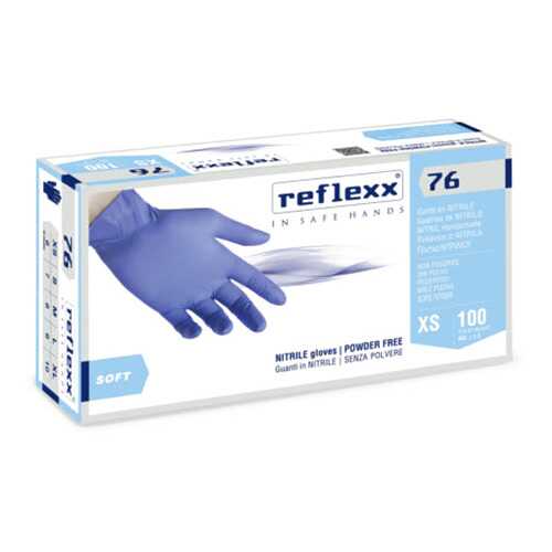 Резиновые перчатки, нитриловые, синие, Reflexx R76-XL. 3,5 гр. Толщина 0,07 мм. в Самура