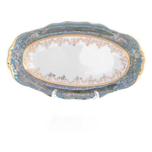 Блюдо овальное Sterne porcelan Зеленый лист 24 см в Самура