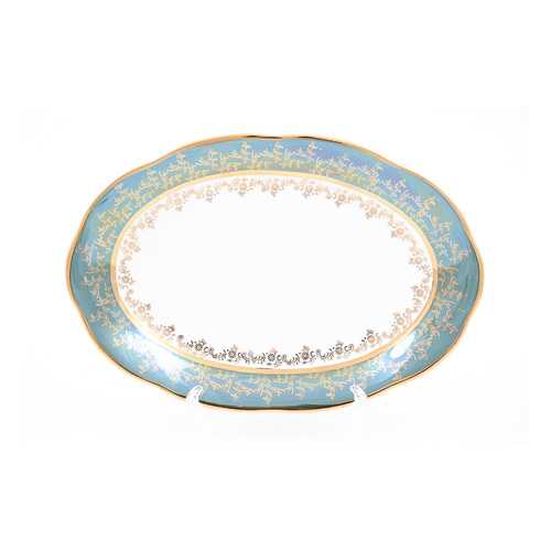 Блюдо овальное Sterne porcelan Зеленый лист 32 см в Самура